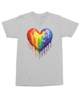Koszulka Pride Tęczowe serce Duma Tęcza Równość Drip Art Szara L