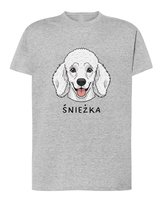 Koszulka Pudel Personalizowana Pupil Pies Prezent Szara L