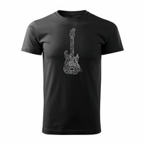 Koszulka rock z gitarą elektryczną gitara rockowa dla gitarzysty męska czarna REGULAR-XL