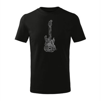 Koszulka rock z gitarą elektryczną gitara rockowa dziecięca czarna-110 cm/4 lata