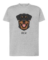 Koszulka Rottweiler Personalizowana Pupil Pies Prezent Szara M