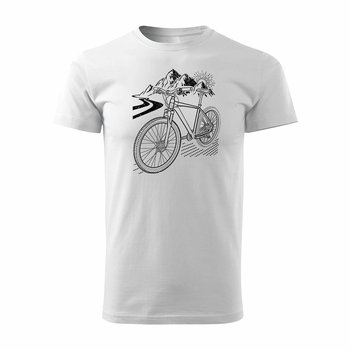 Koszulka rowerowa na rower z rowerem górskim MTB Góry Mountain Bike męska biała REGULAR - L - Topslang