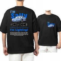 KOSZULKA Sally I'm Lightning Cars SALLY MCQUEEN PRZÓD TYŁ L 3379 CZARNA JHK