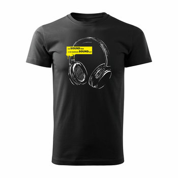 Koszulka słuchawki ze słuchawkami dla DJ męska czarna-L