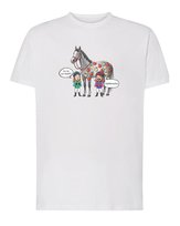 Koszulka Śmieszna Koń Jabłka Biała XL