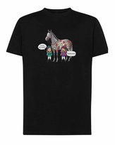 Koszulka Śmieszna Koń Jabłka Czarna M