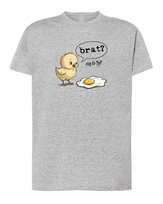 Koszulka Śmieszna Kurczak Jajko Szara M