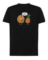 Koszulka Śmieszna Pizza Ananas Czarna L