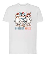 Koszulka Śmieszna Słodkie Kury Biała XL