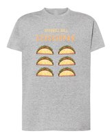 Koszulka Śmieszna Sześciopak Jedzenie Szara M