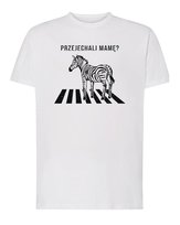 Koszulka Śmieszna Zebra Czarna Humor Biała L