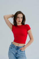 Koszulka sportowa do jogi Moonholi TIMELESS - lipstick red m Moonholi