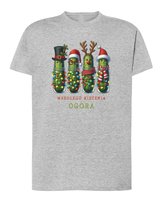Koszulka Świąteczna Boże Narodzenie Śmieszna Ogórek Szary melanż XL