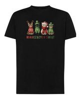 Koszulka Świąteczna Kotki Wesołych Świąt Super Prezent Czarny L