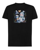 Koszulka Świąteczna Personalizowana Zima Rysunkowa Czarny XL