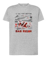 Koszulka Święty Mikołaj na Wakacjach Urlop Śmieszna Szara XL