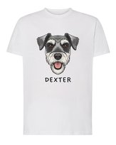 Koszulka Sznaucer Personalizowana Pupil Pies Prezent Biały XL