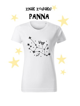 Koszulka T-shirt Biała znak zodiaku Panna - Hafna