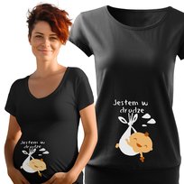 Koszulka t-shirt ciążowa Jestem w drodze z bobasem na prezent dla niej Meeboo