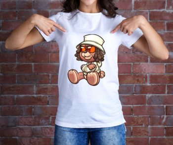 Koszulka T-Shirt Cool Teddy biały rozmiar M z nadrukiem nadruk miś Kostek - Inna marka