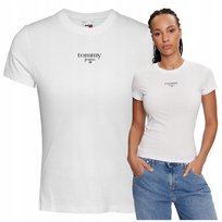 Koszulka T-shirt Damska Biała Bluzka Damska Tommy Hilfiger Jeans Logo Koszulka T-shirt Damska Biała Bluzka Damska Tommy Hilfiger Jeans Logo r.M