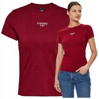 Koszulka T-shirt Damska Bordo Bluzka Damska Tommy Hilfiger Jeans logo Koszulka T-shirt Damska Bordo Bluzka Damska Tommy Hilfiger Jeans logo r.S