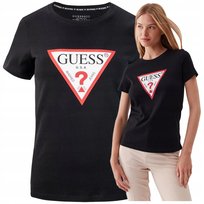 Koszulka T-shirt Damska Czarna Bluzka Damska Guess Slim Elegancka Koszulka T-shirt Damska Czarna Bluzka Damska Guess Slim Elegancka r.L
