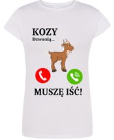 Koszulka T-Shirt damski nadruk Kozy Dzwonią Muszę Iść! XXL