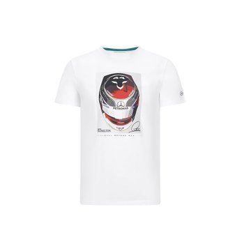 Koszulka t-shirt męska Lewis Helmet biała Mercedes AMG F1 - M - Mercedes AMG Petronas F1 Team