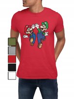 KOSZULKA T-SHIRT MĘSKA Z NADRUKIEM SUPER MARIO LUIGI SMOK DLA FANA - M