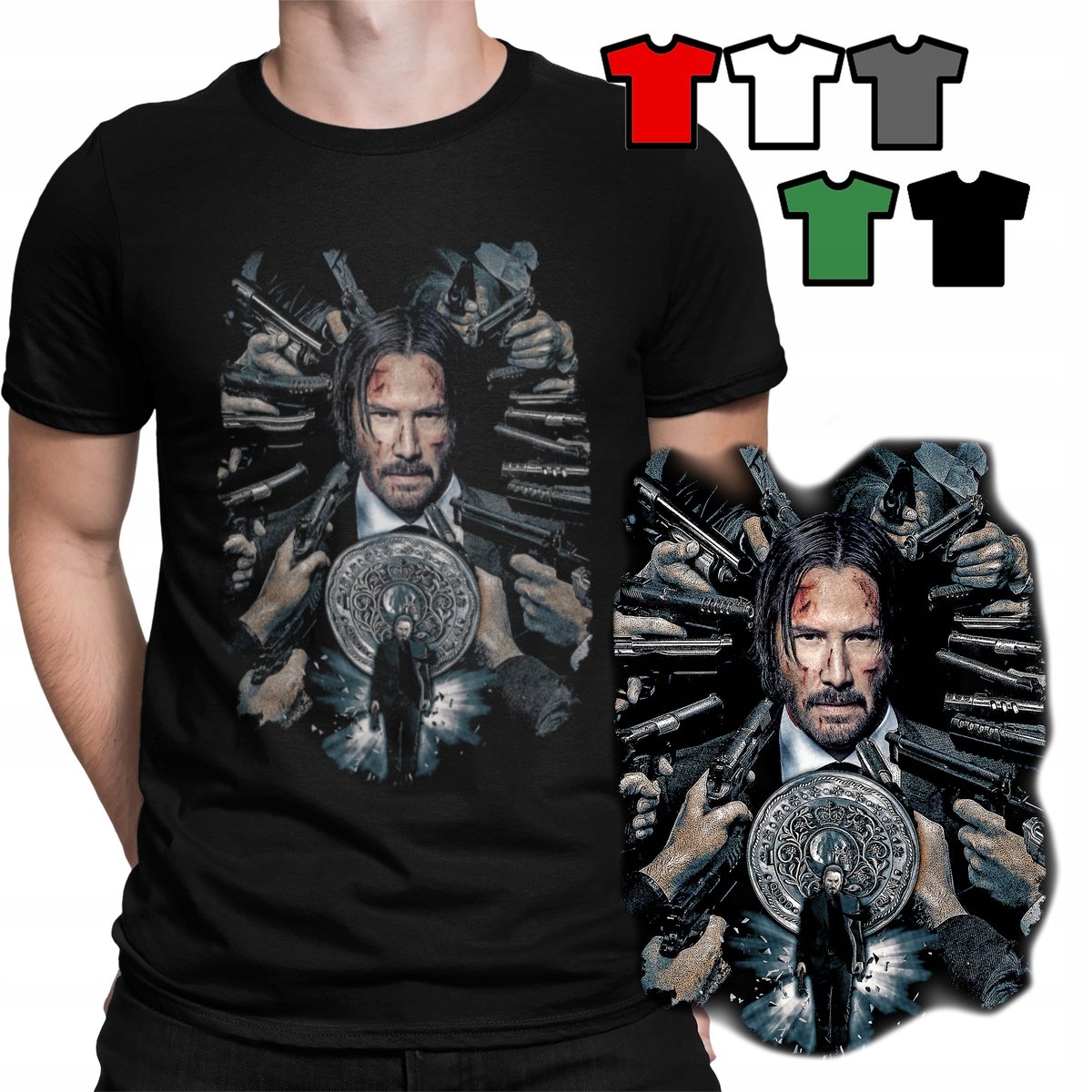 John Wick Chapter Two Tシャツ XL Koszulka T-Shirt Męski Wzory Do Wyboru - John Wick Seriale