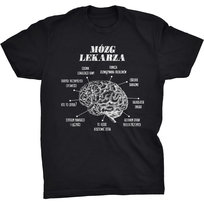 Koszulka T-shirt Mózg Lekarza Śmieszny Prezent na Święta Urodziny GILDAN