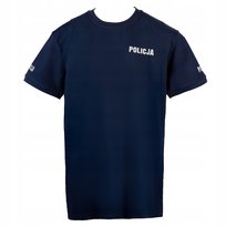 Koszulka T Shirt Policja 100% Bawełna Granatowa Odblaskowa Tshirt S Modus