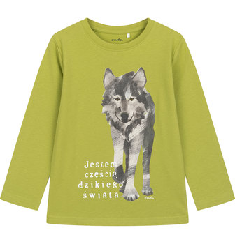 Koszulka T-Shirt Z Długim Rękawem Chłopięca Dziecięca Dziki Wilk 104 Endo - Endo