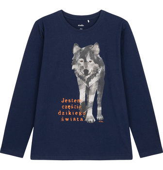 Koszulka t-shirt z Długim Rękawem chłopięca dziecięca Dziki Wilk 140 Endo - Endo