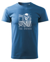 Koszulka The Driver Dla Kierowcy Szkielet Jasnoniebieski L