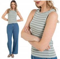 Koszulka Top Damski Bawełniany w Prążek Na Ramiączkach MORAJ W Paski XS