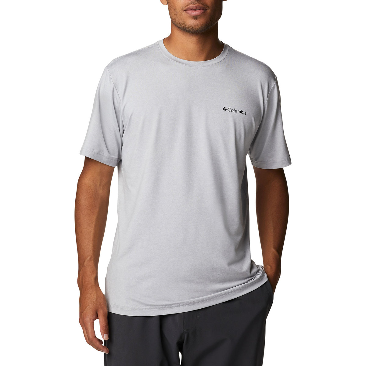 Koszulka trekkingowa męska Columbia Tech Trail Graphic Tee szara ...
