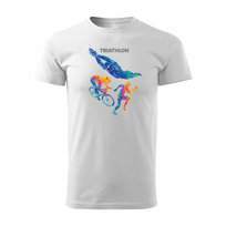 Koszulka triathlon triathlonowa dla biegacza biegowa męska biała REGULAR-XL