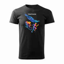 Koszulka triathlon triathlonowa dla biegacza biegowa męska czarna REGULAR-M