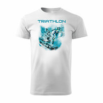 Koszulka triathlon triathlonowa dla biegacza swimrun maraton męska biała REGULAR-M