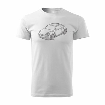 Koszulka VW New Beatle z samochodem New Beatle męska biały REGULAR - XL - Topslang