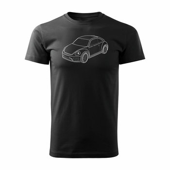 Koszulka VW New Beatle z samochodem New Beatle męska czarna REGULAR - XXL - Topslang