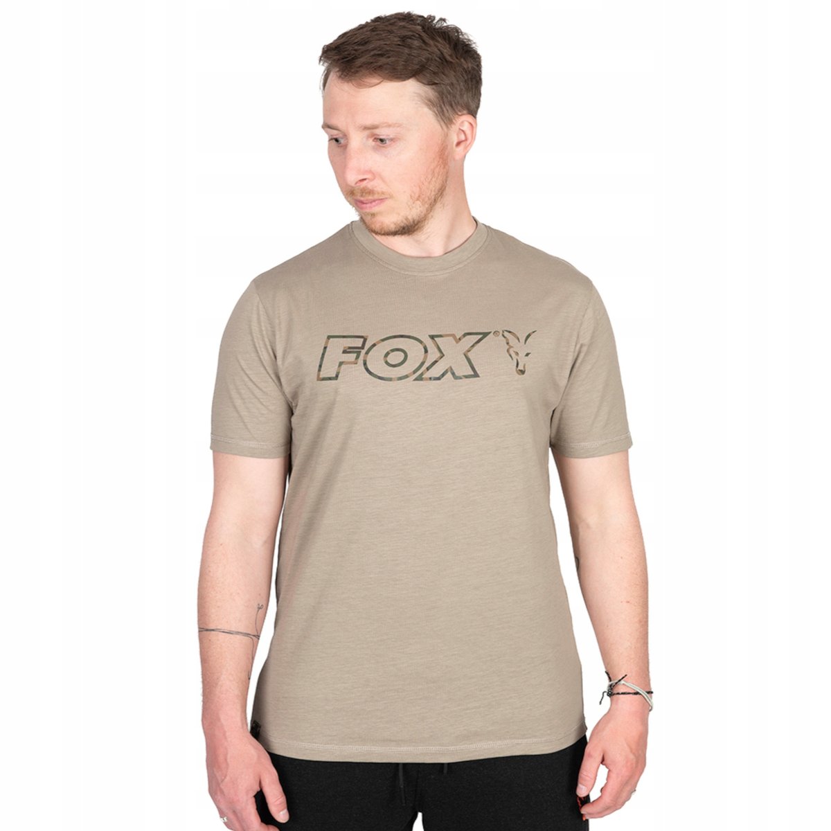 Zdjęcia - Odzież wędkarska Fox Koszulka Wędkarska T-Shirt  Ltd Lw Khaki Marl T R. 2Xl 