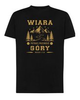 Koszulka Wiara Biblia Cytat Mateusz 17:20 Przenosić Góry Czarny M