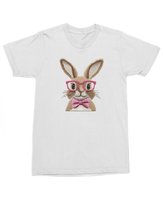 Koszulka Wielkanocna Zając z muszką Elegancki Zajączek Biała M