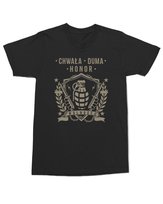 Koszulka wojskowa Chwała Duma Honor z Granatem Nadrukiem Czarna L