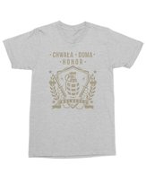 Koszulka wojskowa Chwała Duma Honor z Granatem Nadrukiem Szara XL