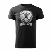 Koszulka z buldogiem angielskim bulldog angielski męska czarna REGULAR-L