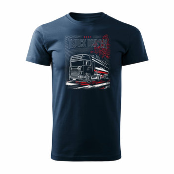 Koszulka z ciężarówką Scania silos silosem prezent dla kierowcy Tira TIR męska granatowa REGULAR-XL - Inna marka